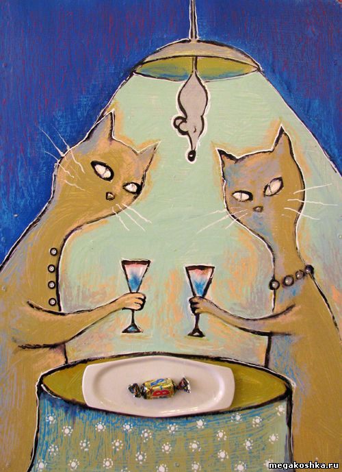 кошки на рисунках
